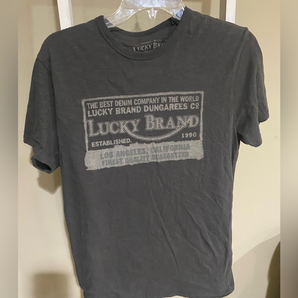 Lucky Brand Men's Charcoal Graphic Tee- Small-82 - Picture 1 of 3